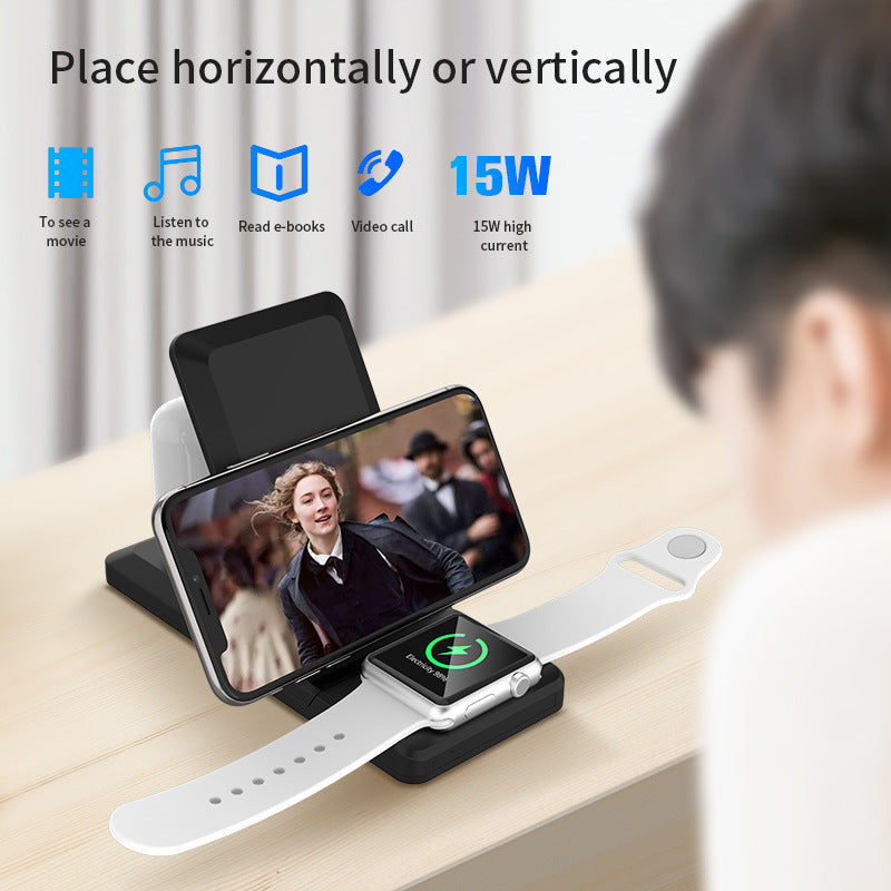 3-in-1 wireless charger vertical folding