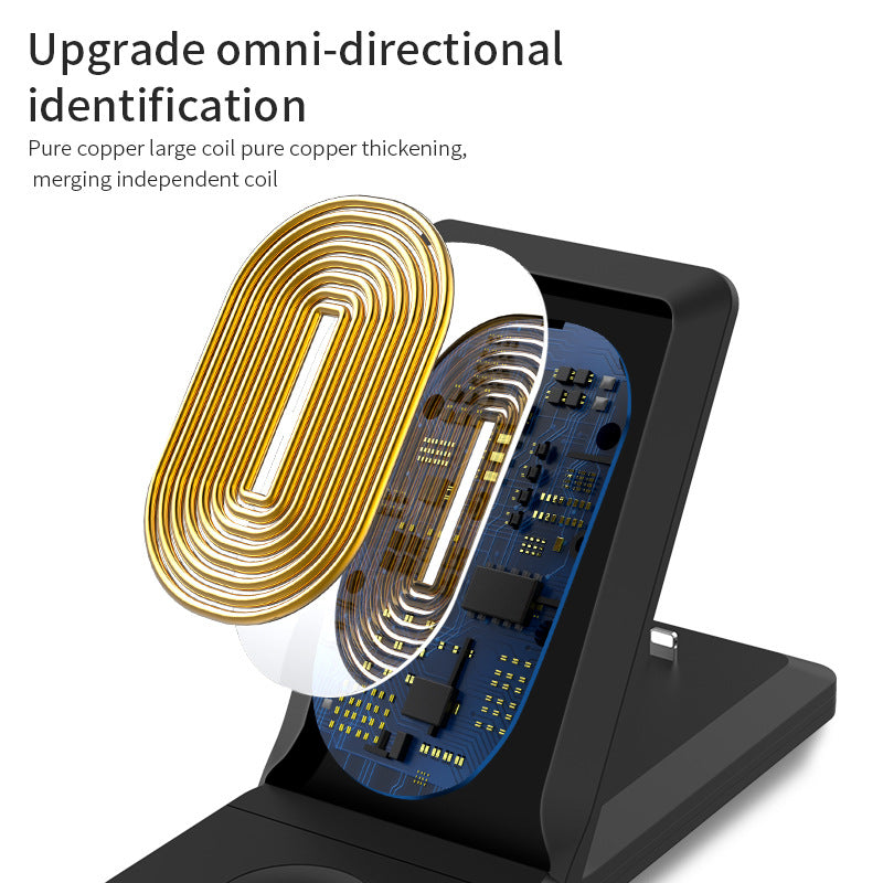 3-in-1 wireless charger vertical folding