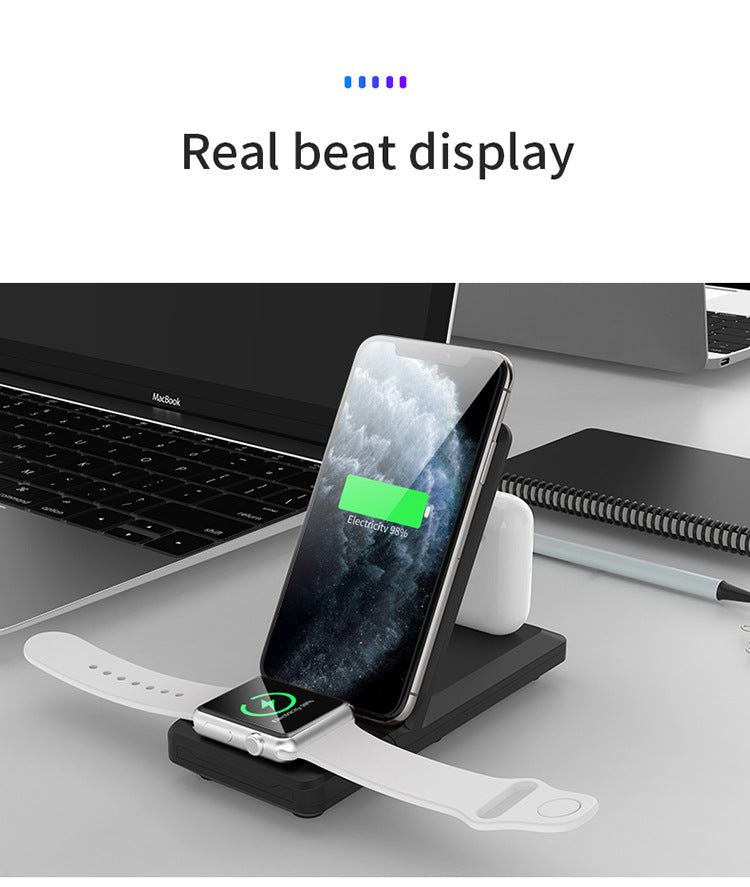 3-in-1 wireless charger vertical folding
